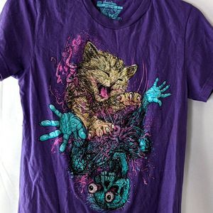 Vintage Threadless Zombie Nomz Cat Girly Large